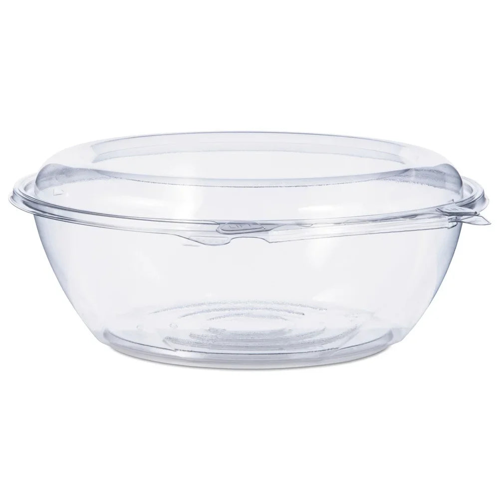 Dart Tamper-Resistant, Tamper-Evident Bowls with Dome Lid, 48 oz, 8.9 Thickness x 3.4h, Clear, Plastic, 100/Carton