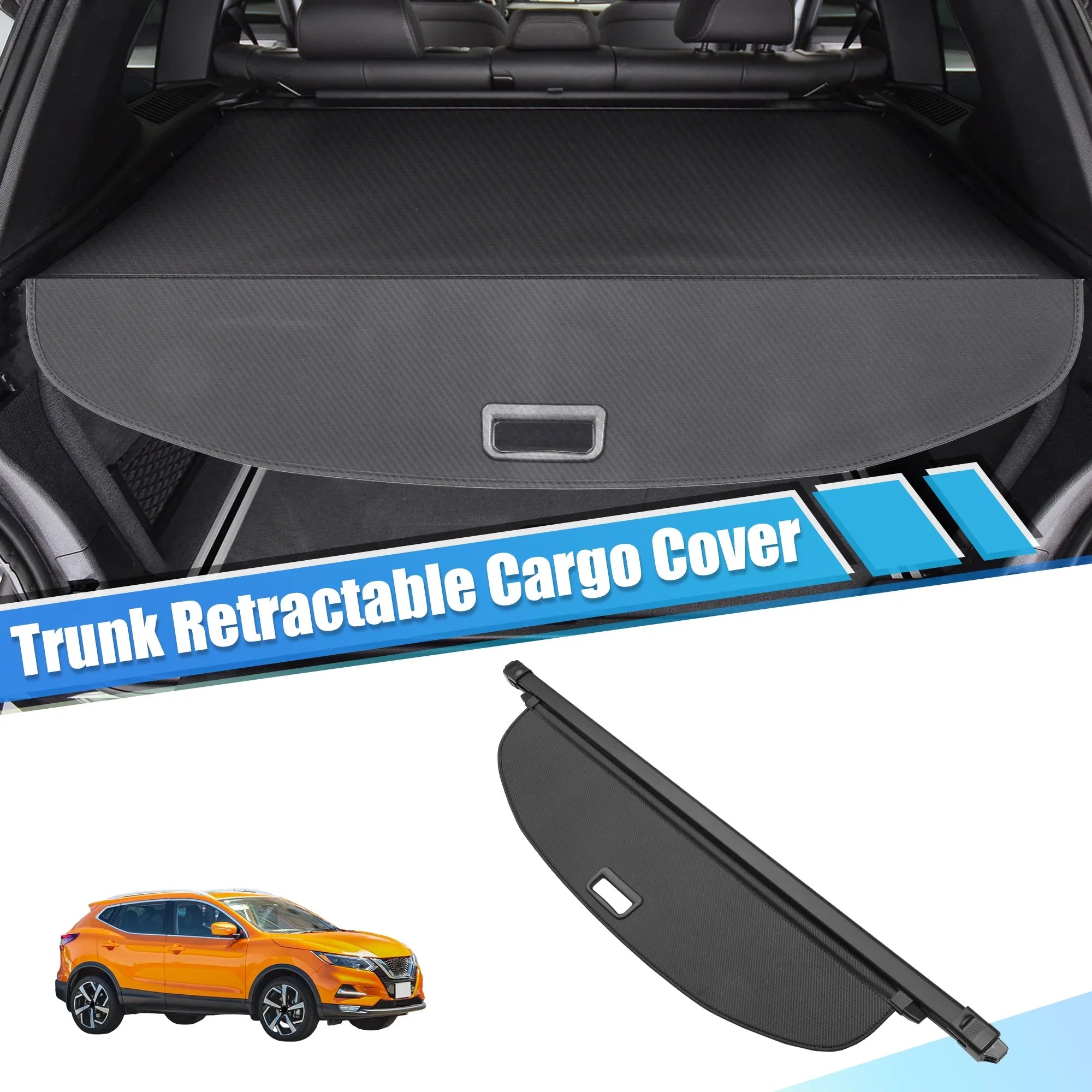 Unique Bargains Retractable Cargo Cover Rear Trunk cover Shield Shade Fit for Nissan Rogue 2021-2024 Not for Rogue Sport