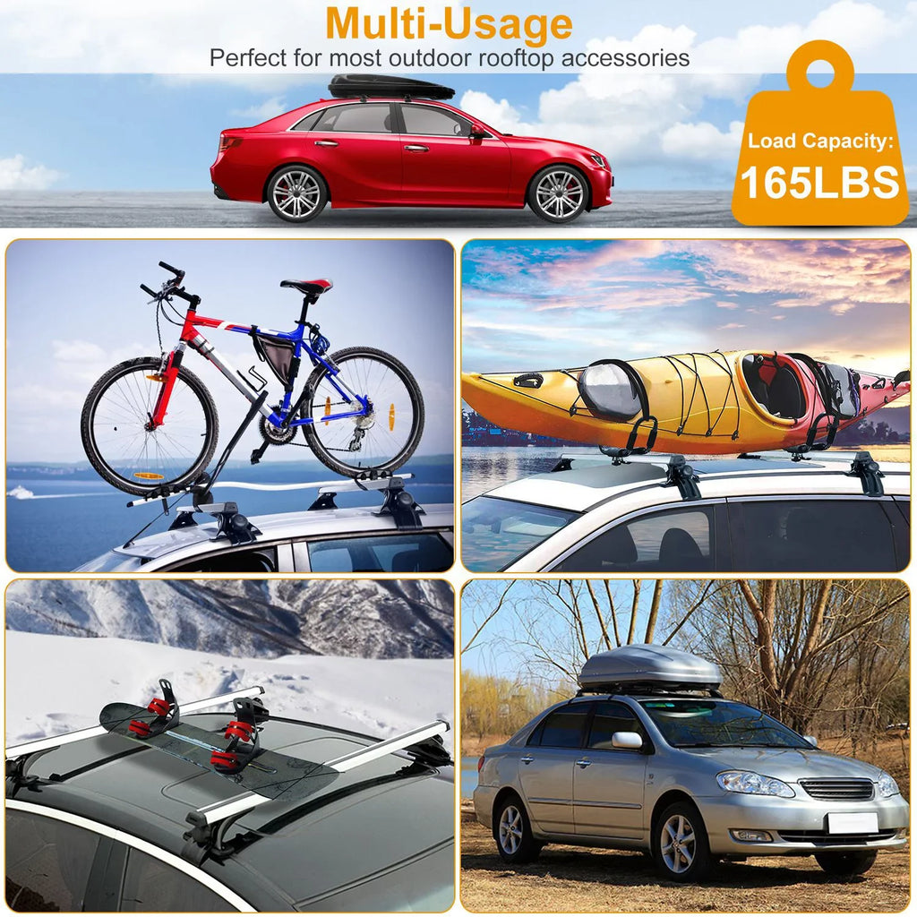 iMounTEK Roof Rack Crossbars 47.24in Car Roof Rack Aluminum Cargo Carrier with 165LBS Capacity Fit for Most Vehicle Wagon Car Without Roof Side Rail