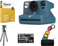Bundle of Polaroid Now Plus Bluetooth Connected I-Type Instant Film Camera Calm Blue + Table Tripod + Pack of Film + Microfiber Cloth
