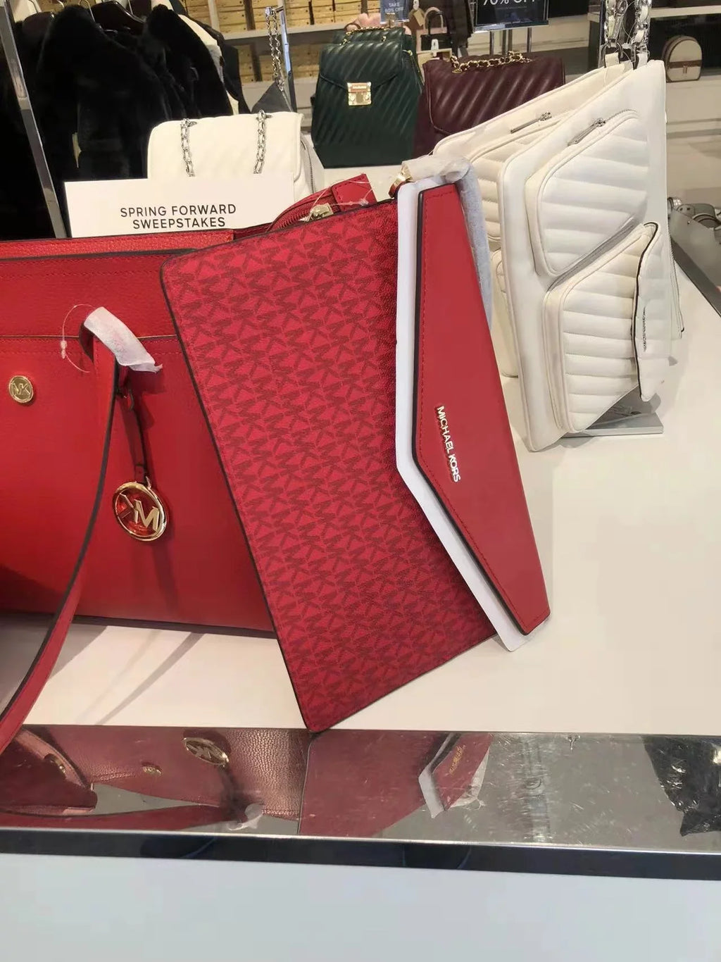 Michael Kors 35T1G5Mt7T Maisie Large Pebbled Leather 3-In-1 Tote Bag In Flame Multi