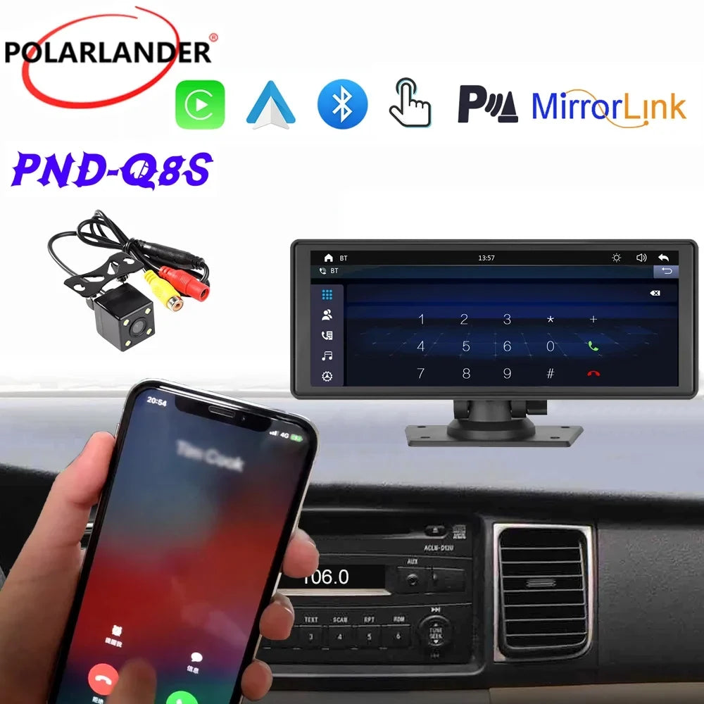Polarlander Wireless Carplay Car Stereo GPS Navigation, 9.3 Inch Touch Car Play Screen Audio Car Radio Receiver with Android Auto, Bluetooth,Backup Camera, Recorder AUX, TF, Multimedia Player