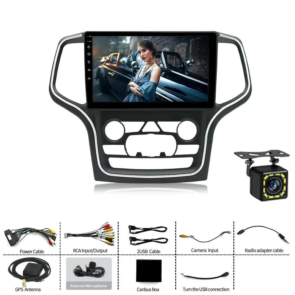 9" 1280*720 IPS For 2014-2022 Jeep Grand Cherokee Android Car Radio Stereo Carplay 2+32 GPS Navigation Bluetooth