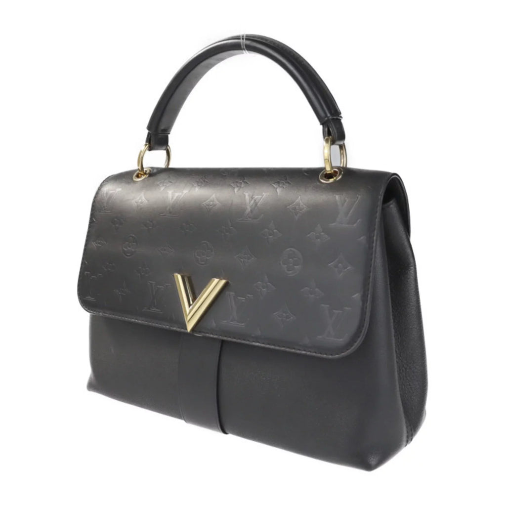 Pre-Owned LOUIS VUITTON Louis Vuitton Verry One Handle Bag Handbag M51989 Leather Monogram Shadow Noir 2WAY Shoulder (Good)