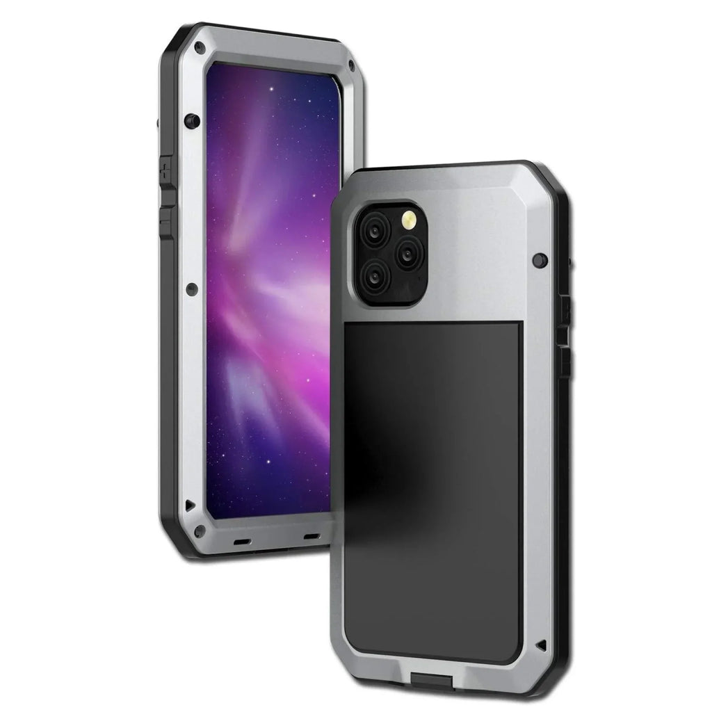 Gorilla Glass Aluminum Metal iPhone 13 Pro Max Case (Silver) Heavy Duty Military Grade Shockproof and Scratch Resistant Protection, Rugged Outdoor Travel