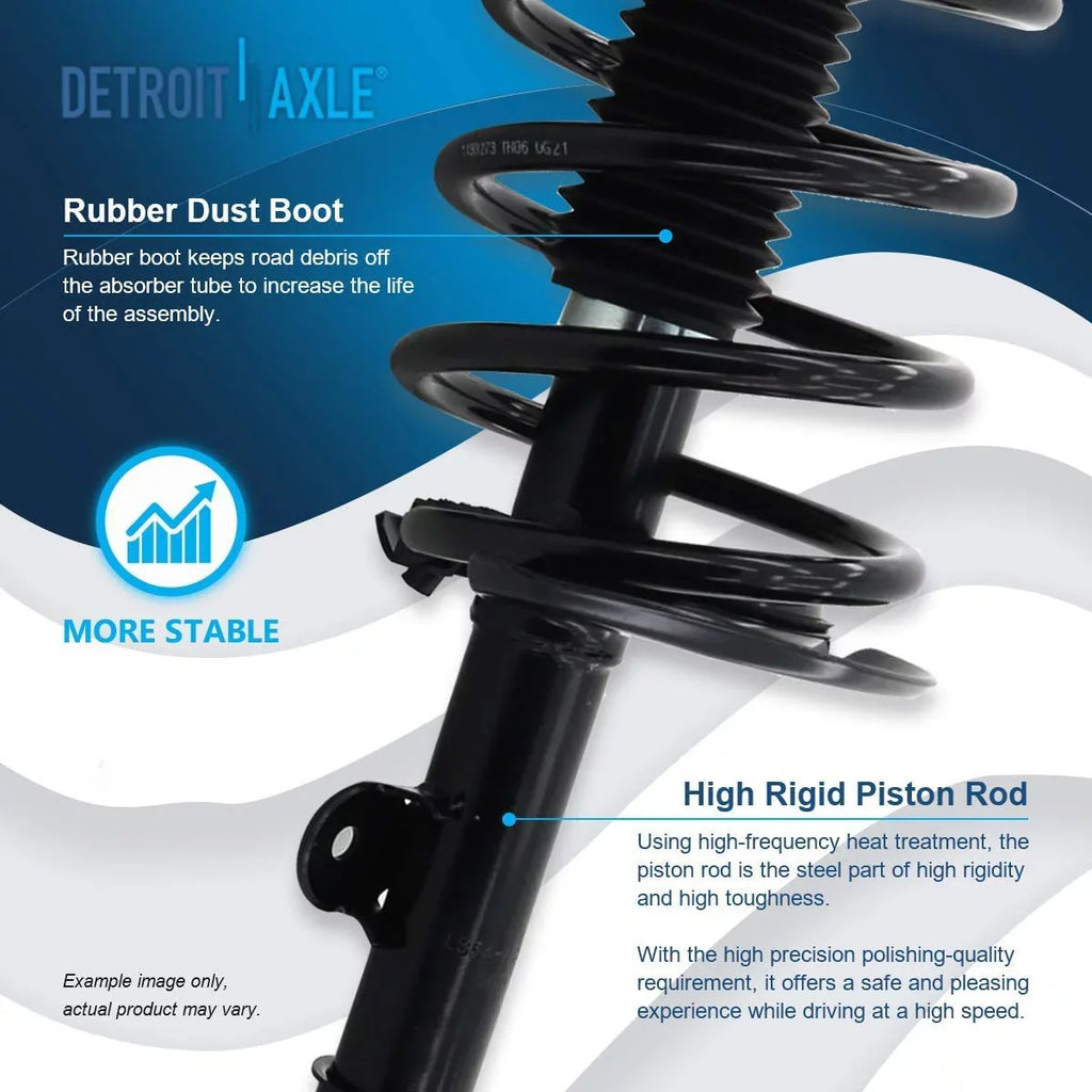 Detroit Axle - 12pc Front Struts, Lower Control Arm w/Ball Joints, Sway Bar End Links, Inner Outer Tierods, Wheel Hubs Bearing Replacement Replacement for 2004 2005 2006 Chrysler Pacifica