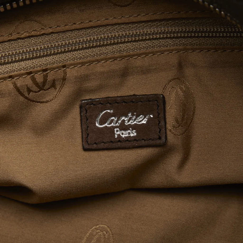 Pre-Owned Cartier Marcello Handbag Brown Suede Leather Ladies CARTIER (Good)