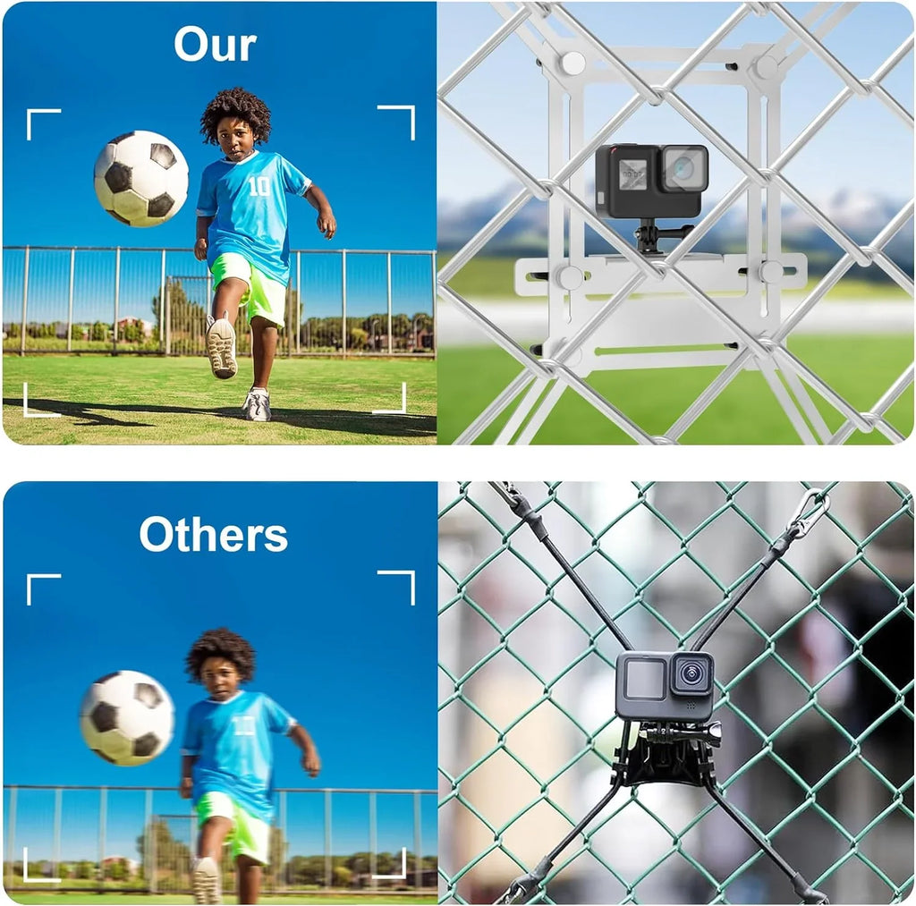 Fence Mount for GoPro, iPhone, Phones, Digital Action Camera, to a Chain Link Fence for Recording Baseball,Softball
