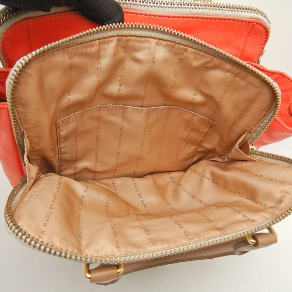 Pre-Owned MARC JACOBS M0001417A Handbag Leather Grey Orange 251616 (Good)