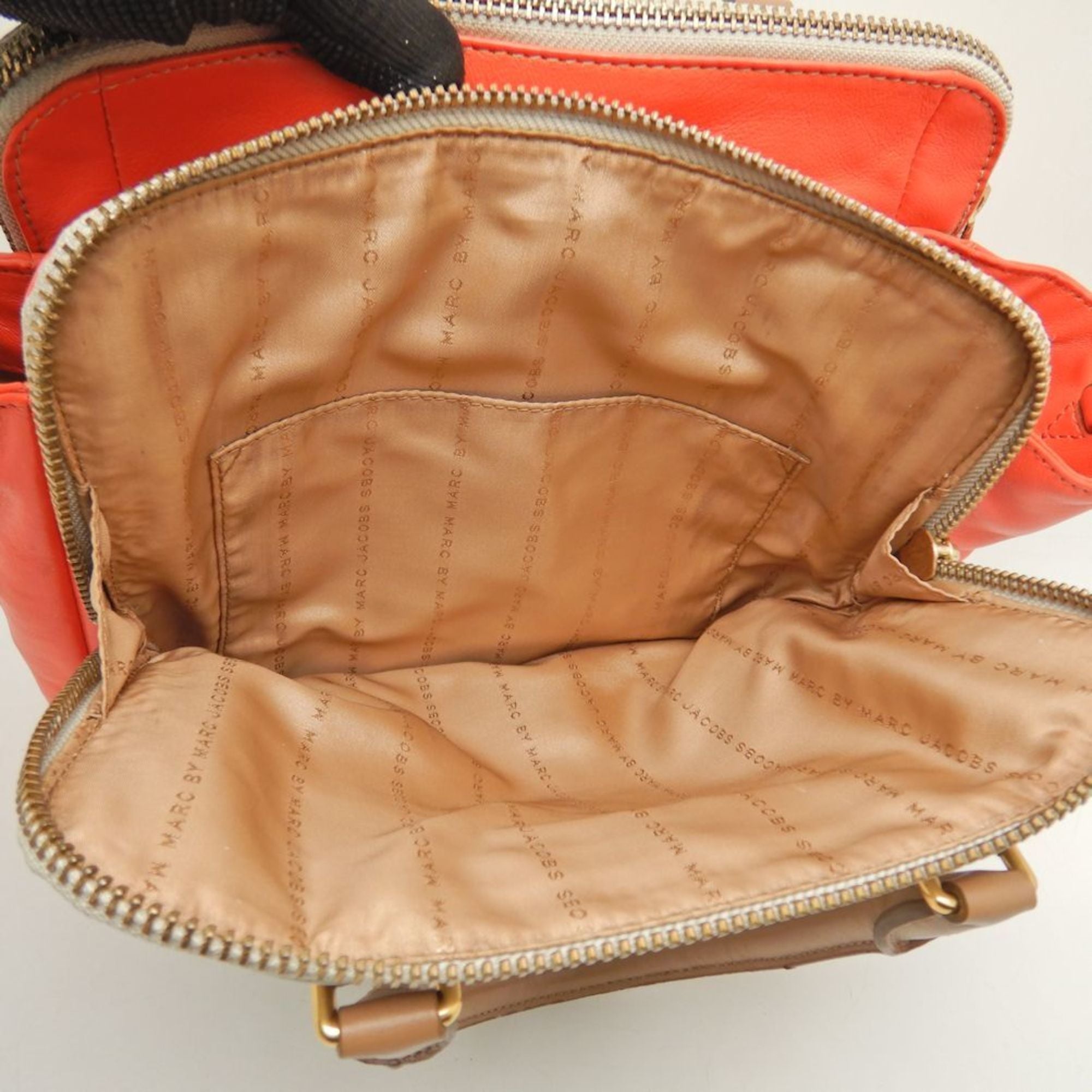 Pre-Owned MARC JACOBS M0001417A Handbag Leather Grey Orange 251616 (Good)