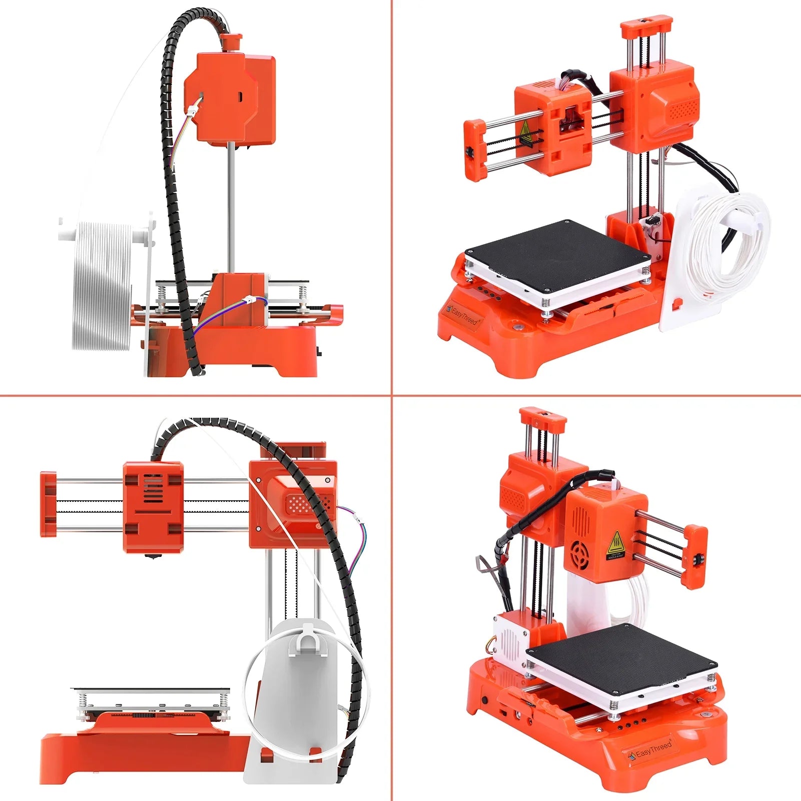 OWSOO Desktop 3D Printer, 100x100x100mm Print Size, One-Key Printing, No Heated Bed, PLA Sample Filament, Kids Education