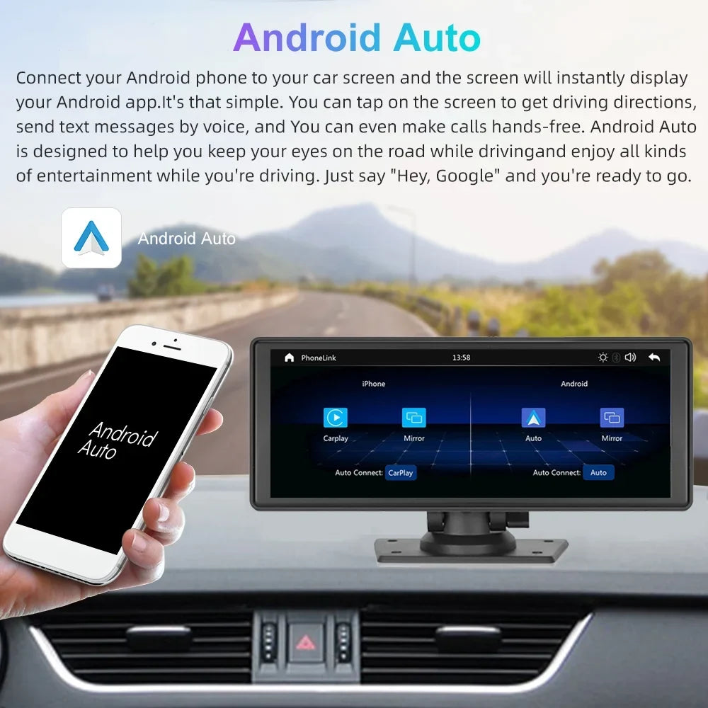 Polarlander Wireless Carplay Car Stereo GPS Navigation, 9.3 Inch Touch Car Play Screen Audio Car Radio Receiver with Android Auto, Bluetooth,Backup Camera, Recorder AUX, TF, Multimedia Player