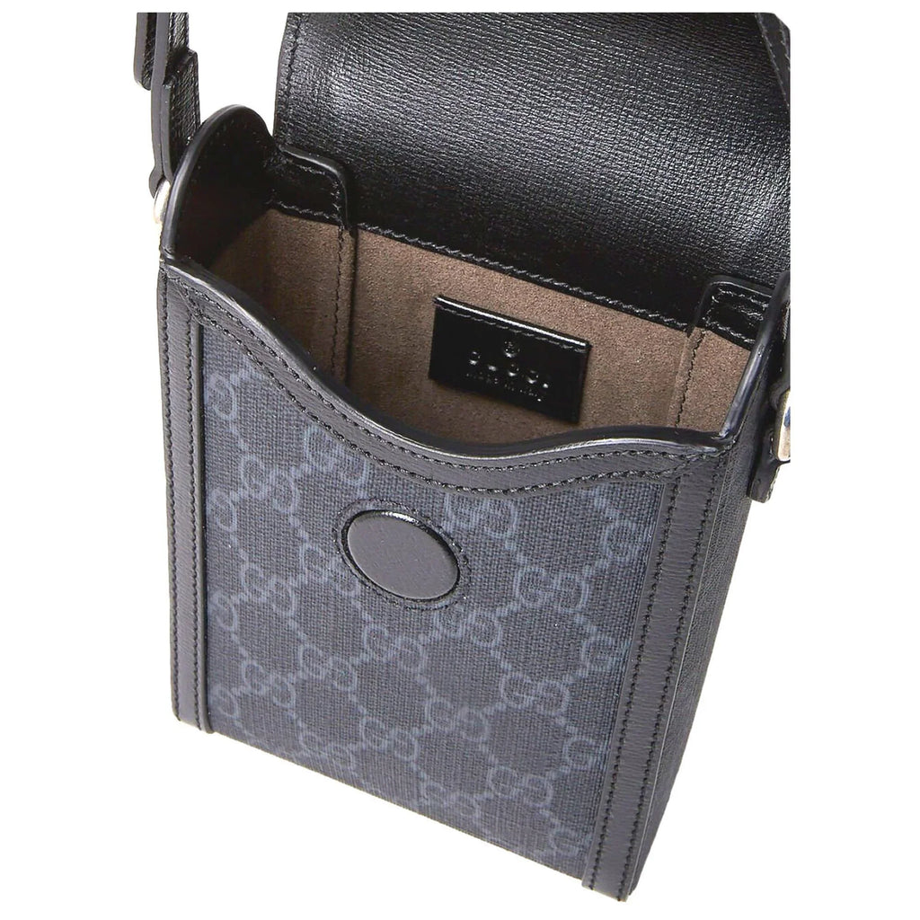 Gucci GG Retro Printed Ebony Canvas Crossbody Minibag