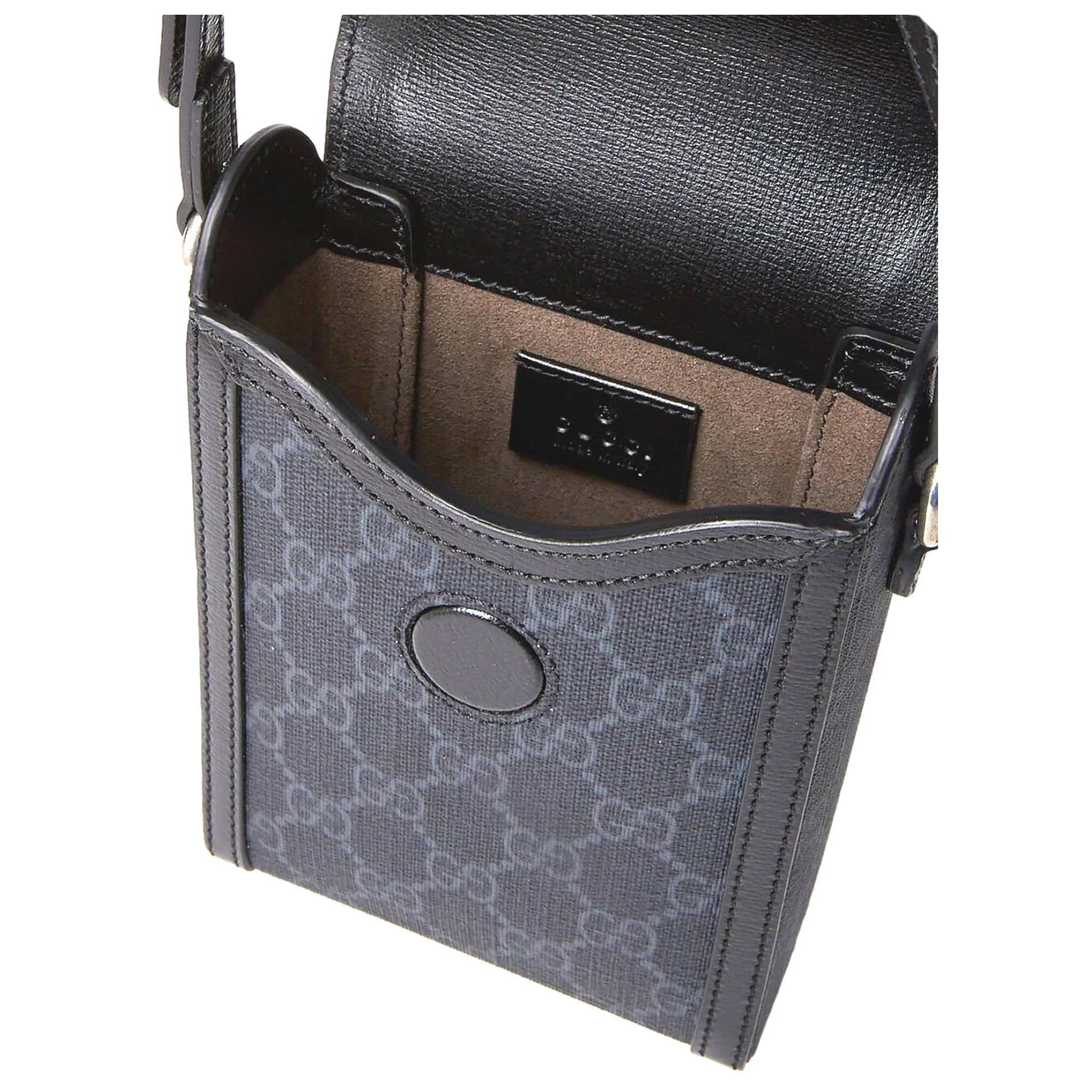 Gucci GG Retro Printed Ebony Canvas Crossbody Minibag
