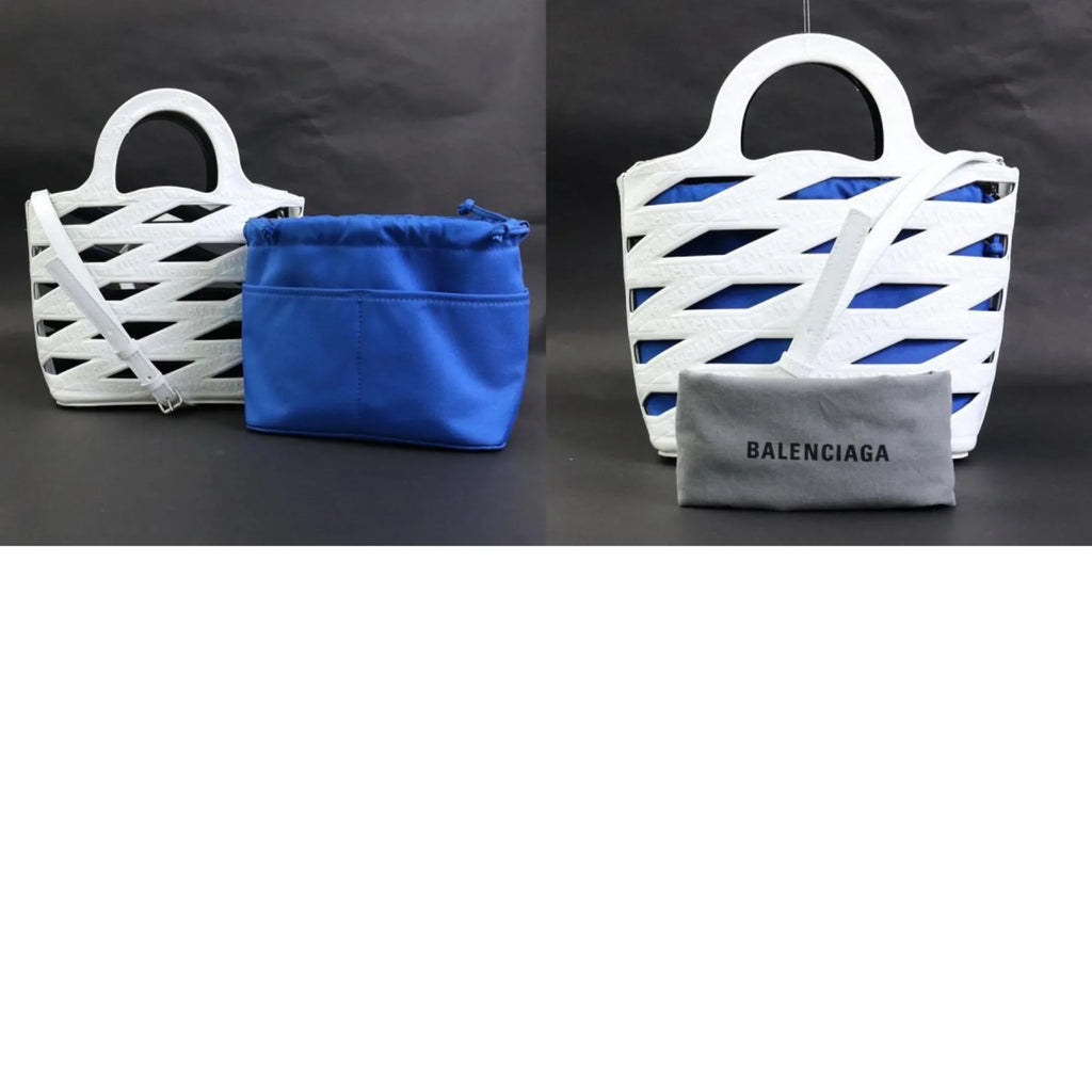 Pre-Owned Balenciaga BALENCIAGA handbag diagonal shoulder bag patent leather white ladies 630708 (Good)