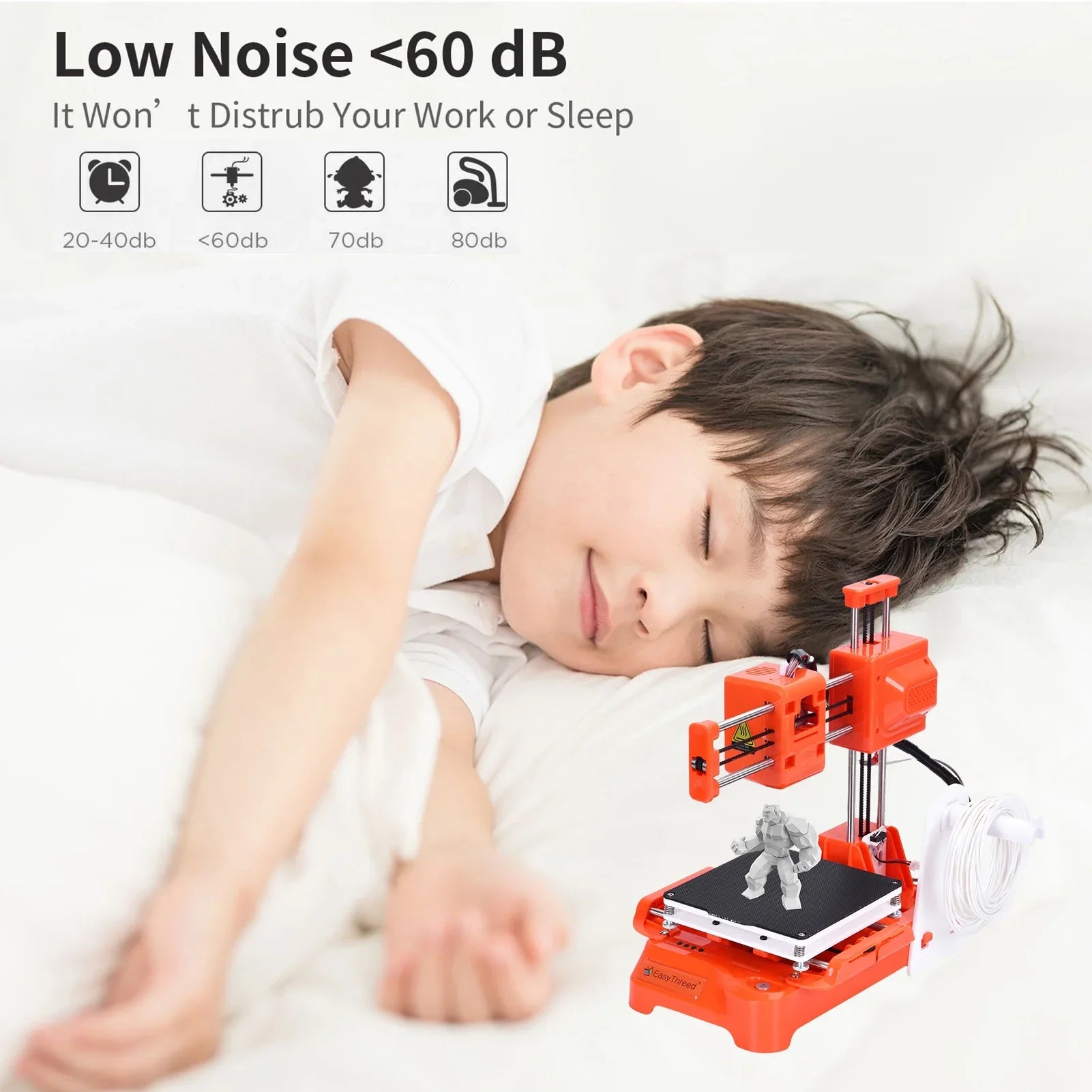 OWSOO Desktop 3D Printer, 100x100x100mm Print Size, One-Key Printing, No Heated Bed, PLA Sample Filament, Kids Education