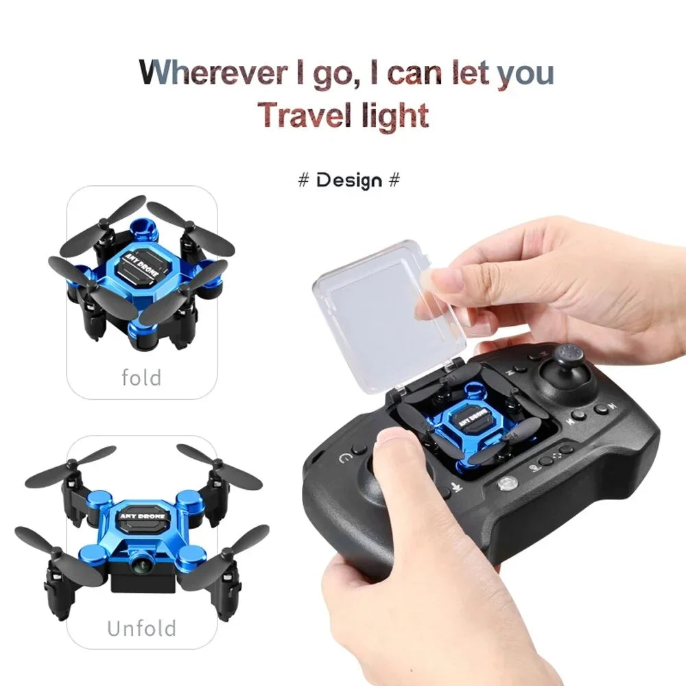 K04 Mini Drone for Kids, RC Quadcopter HD Camera 360° Flip Headless Drones Foldable RC Aircraft One Key Land Auto Hovering Suitable for Beginners Toys Gift