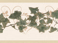 Dundee Deco's Peel and Stick Wallpaper Border - Abstract Green Beige Leaves on a Vine Wall Border Retro Design, 15 ft x 7 in, Self Adhesive