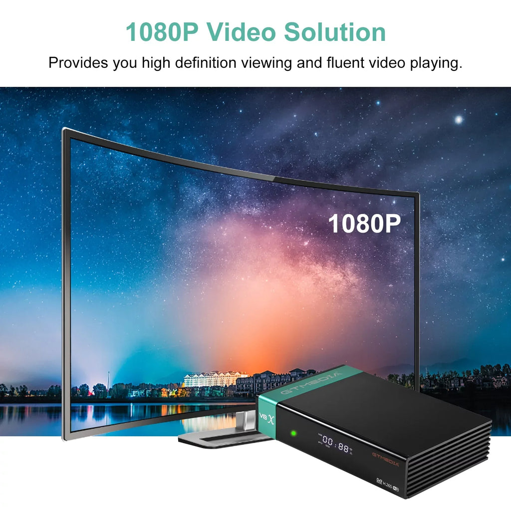 GTMEDIA V8X LA DVB-S/S2X Signal Receiver MU3 IKS Set Box SCART OUT CA Card Slot Built-in WiFi H.265 Digital TV Receptor