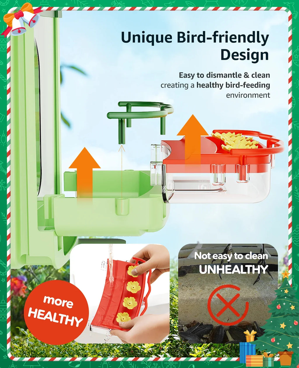 Bird Feeder with Camera, Hummingbird Camera 2 in 1 Feeders with AI Identify Bird Species, Auto Capture Unique Close-Ups of Birds with 3MP HD Camera, Ideal Gift for Anyone