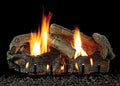 30" Stacked Aged Oak Logset with Manual VF/V Slope Glaze Burner, NG