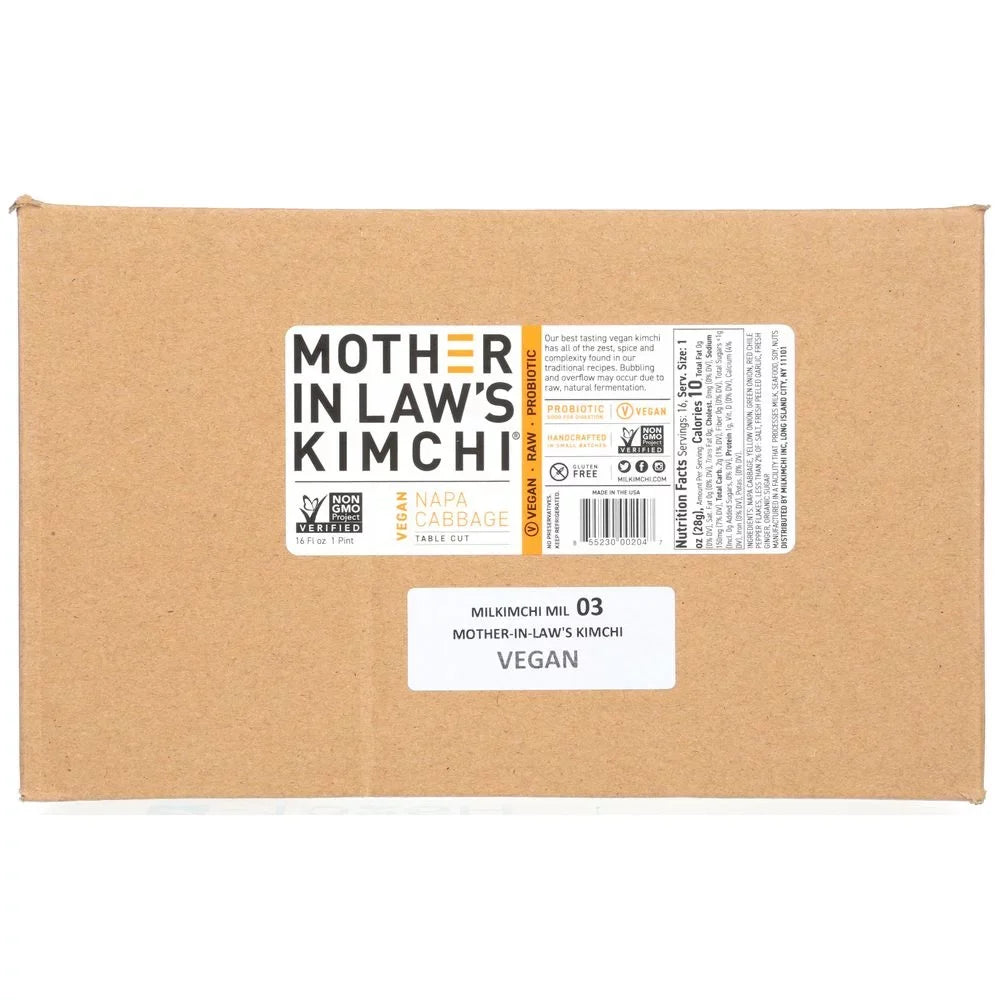 Mother In Laws Kimchi Vegan Napa Cabbage Kimchi, 16 Fluid Ounce -- 6 per case.