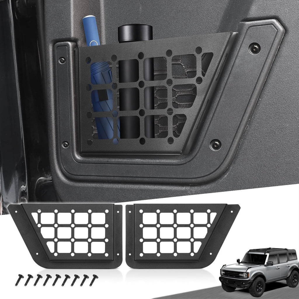 MFC 2Pcs Rear Door Storage Pocket Side Organizer Box Compatible with for Ford Bronco Accessories