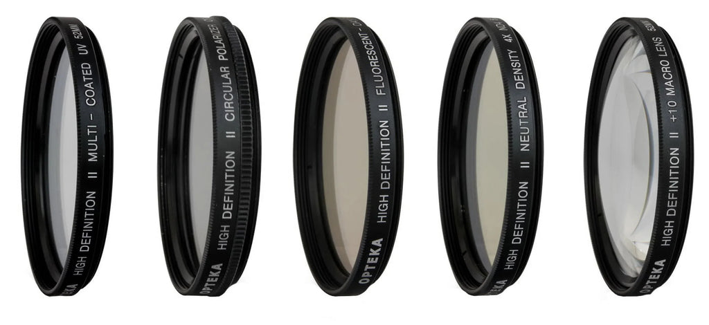 Opteka 58mm Professional 9pc Solid and Graduated Filter Accessory Bundle with 5pc Filter kit (UV-CPL-FL-ND4-10x), 4pc Macro Lens Set (+1,+2,+4,10x), Tulip & Rubber Lens hoods + Cleaning kit and More