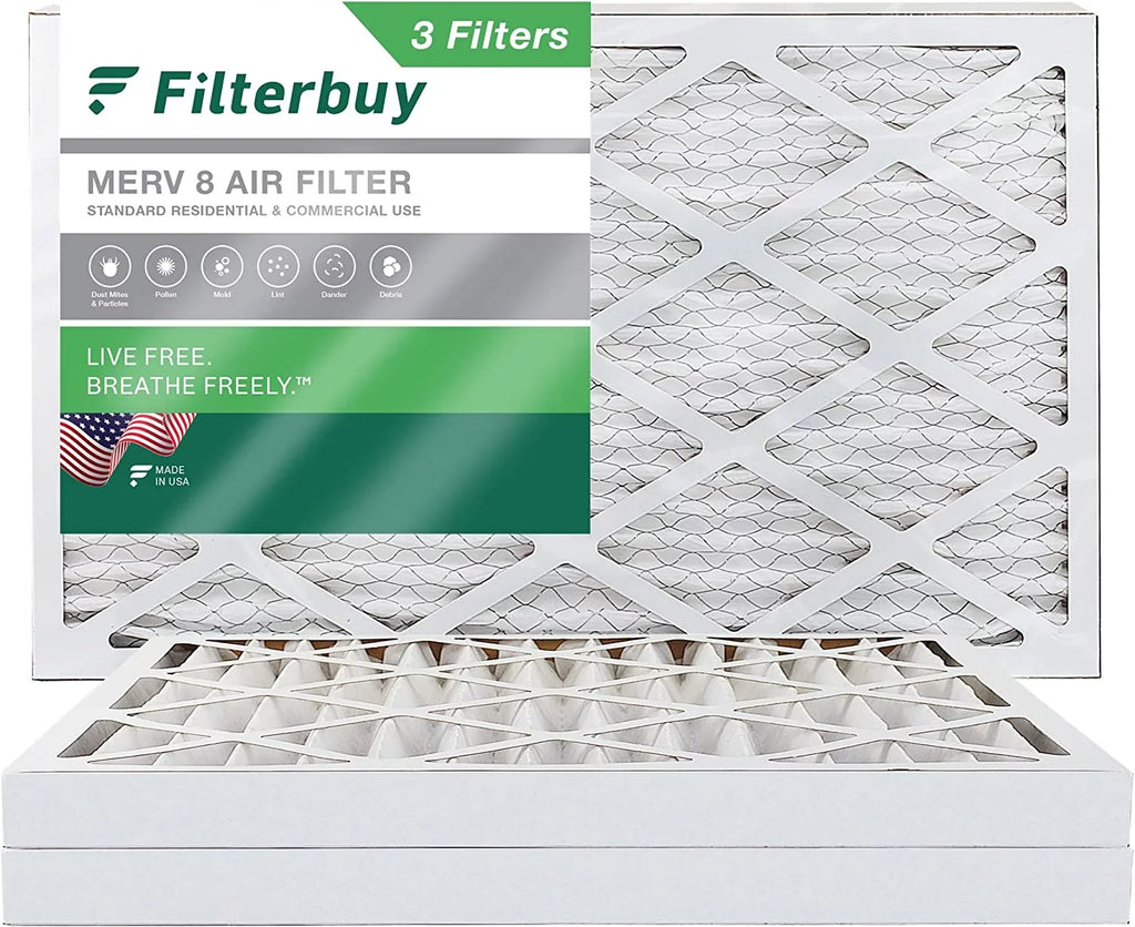 Filterbuy 16x36x2 MERV 8 Pleated HVAC AC Furnace Air Filters (3-Pack)