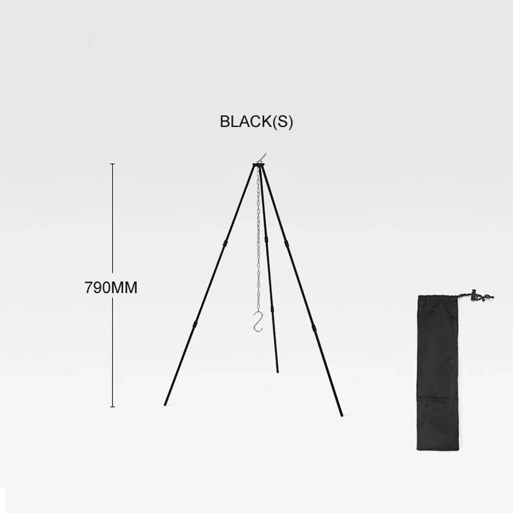 walmeck Detachable Campfire Tripod Bonfire Rack - Portable Aluminum Alloy Folding Bracket for Camping Picnic BBQ