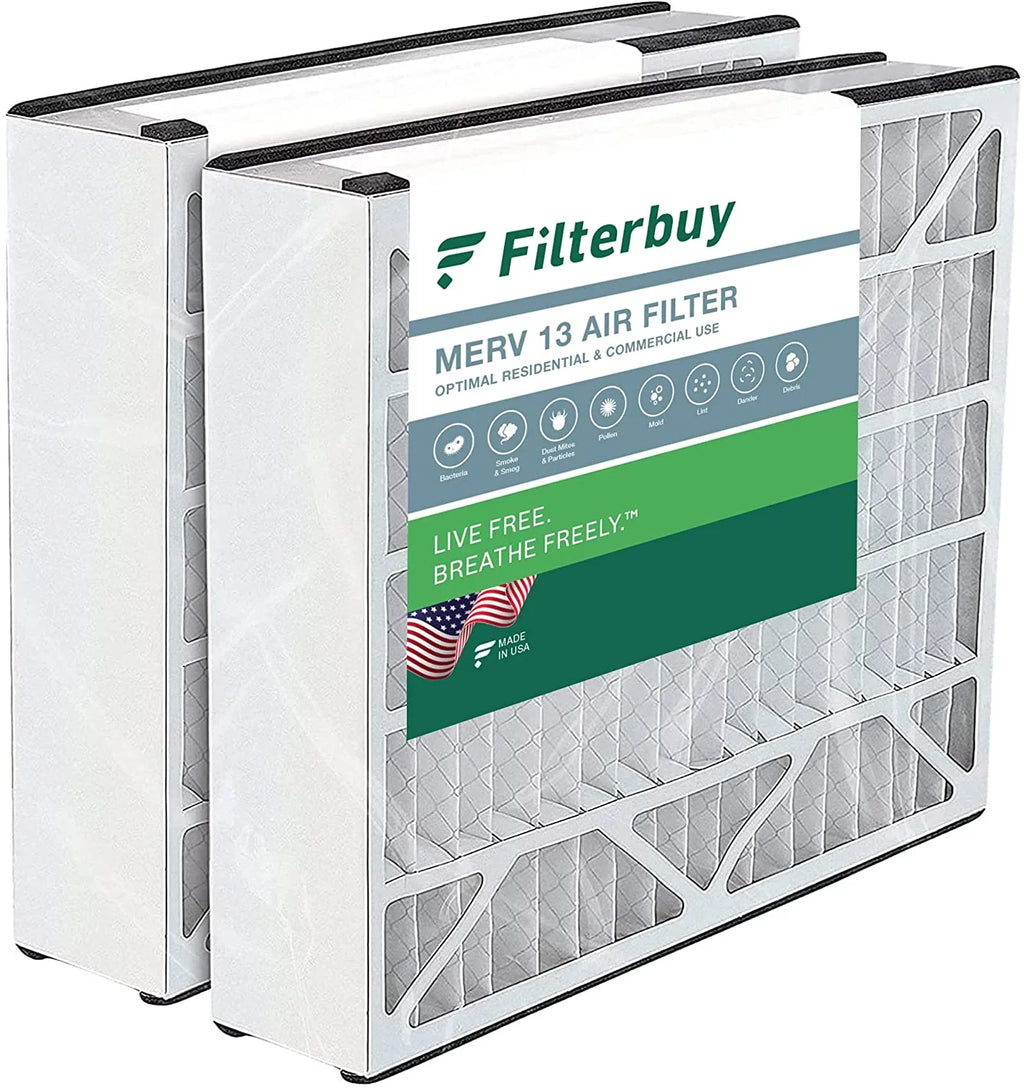 Filterbuy 16x25x5 MERV 13 Pleated HVAC AC Furnace Air Filters for Trion Air Bear 255649-105 (2-Pack)
