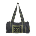 Pre-Owned CHANEL Chanel Sport Line Boston Bag Nylon Canvas Jet Khaki Green Shoulder Travel Cocomark 10 Series Round Cylindrical (Fair)