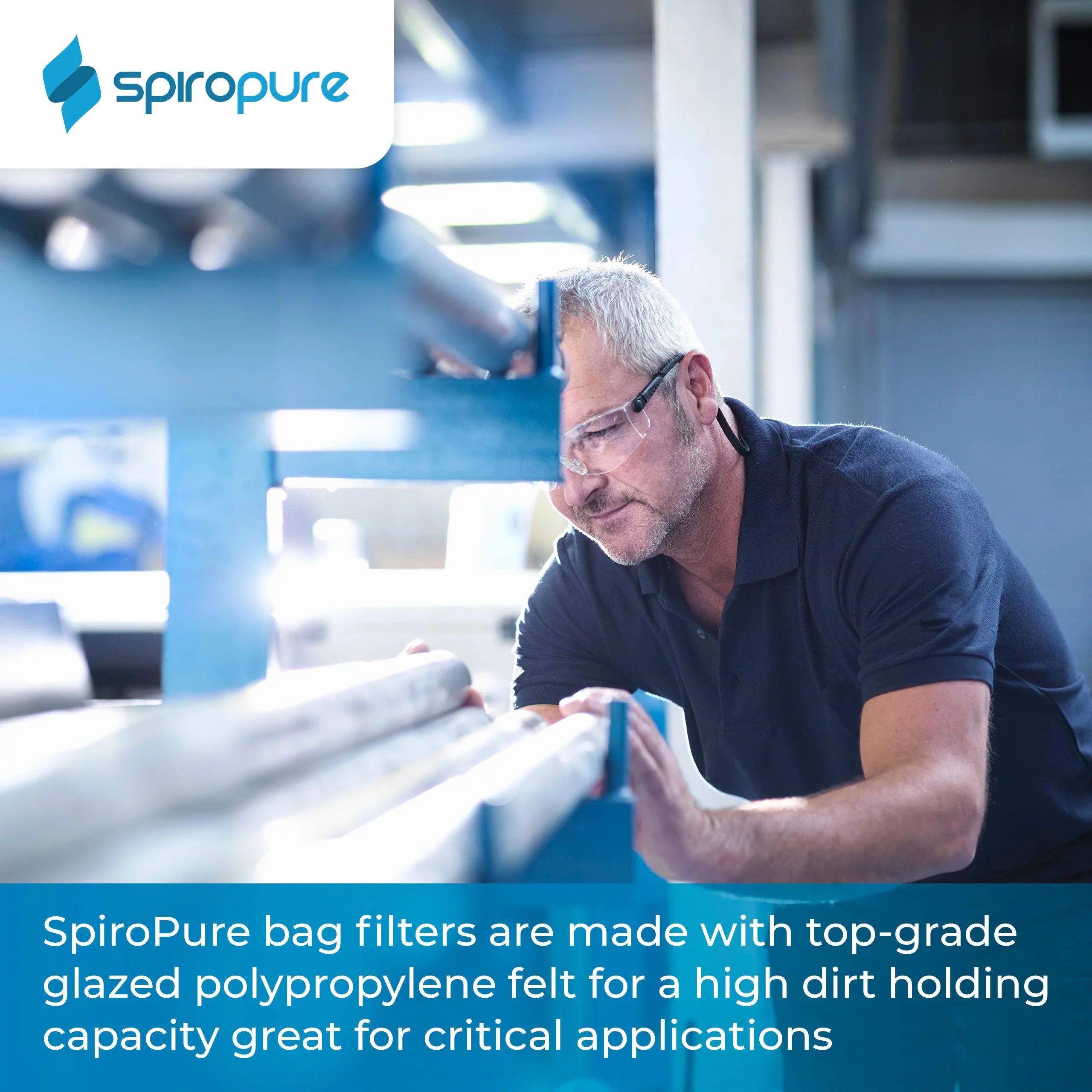 SpiroPure SP-BP-410-25 25 Micron #3 (10”) Glazed Polypropylene Felt Liquid Bag Filter BP-410-25 155389-03 (Case of 40)