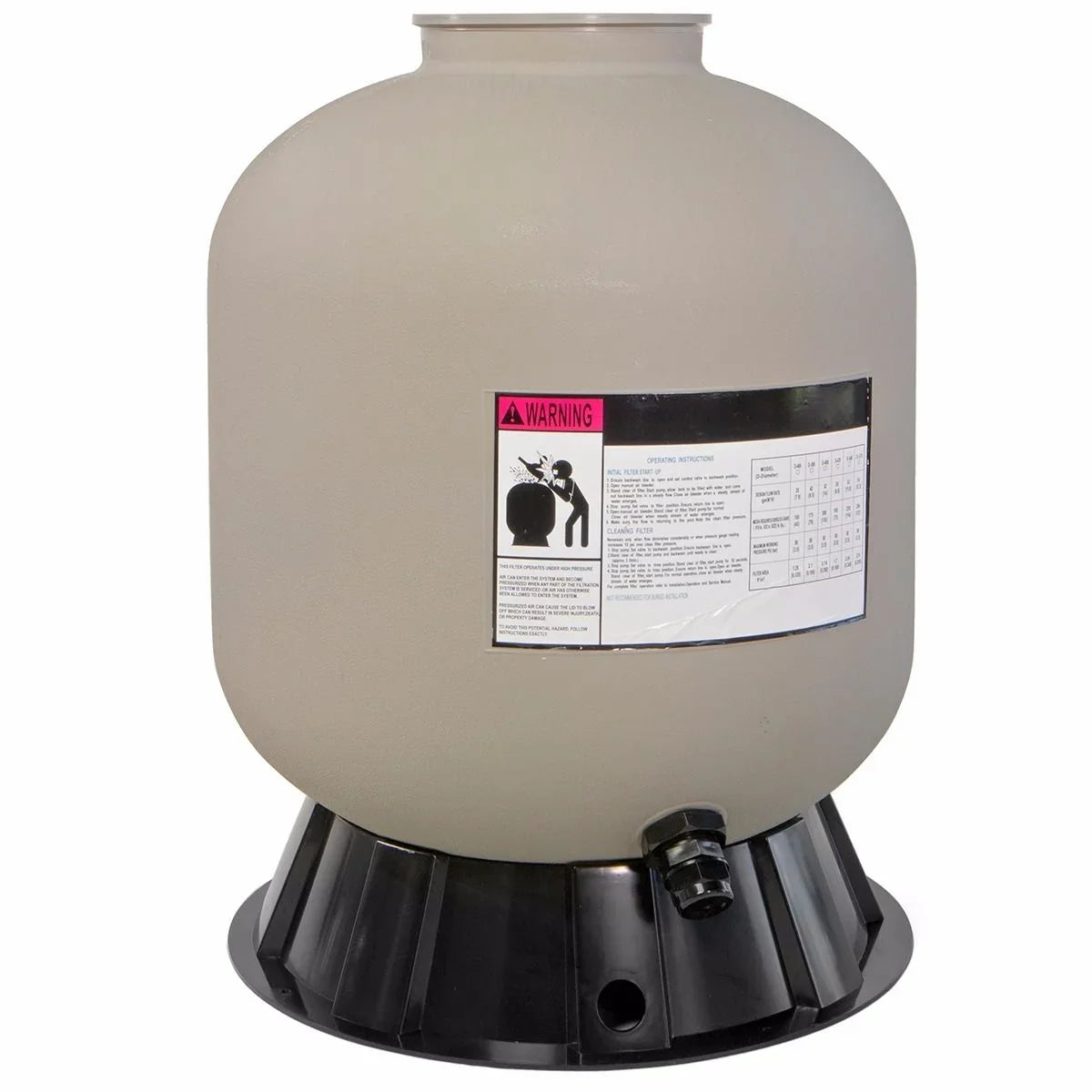 XtremepowerUS Sand Filter System 19", Pressure Water, 360 degree rotation of valve 24,000 Gallons, Gray