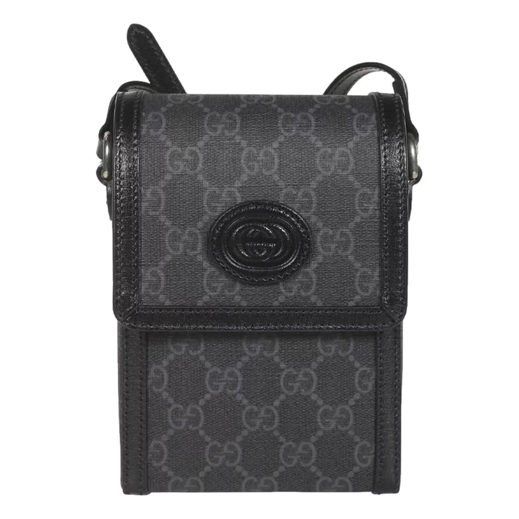 Gucci GG Retro Printed Ebony Canvas Crossbody Minibag
