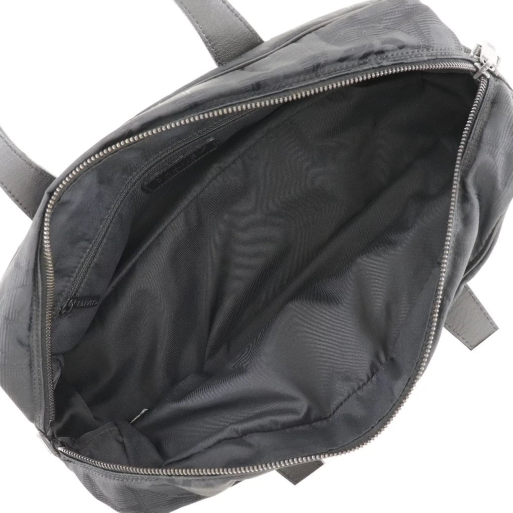 Authenticated Used Chanel Mini Boston New Travel Line A15828 Nylon Canvas Ebony Ladies Handbag