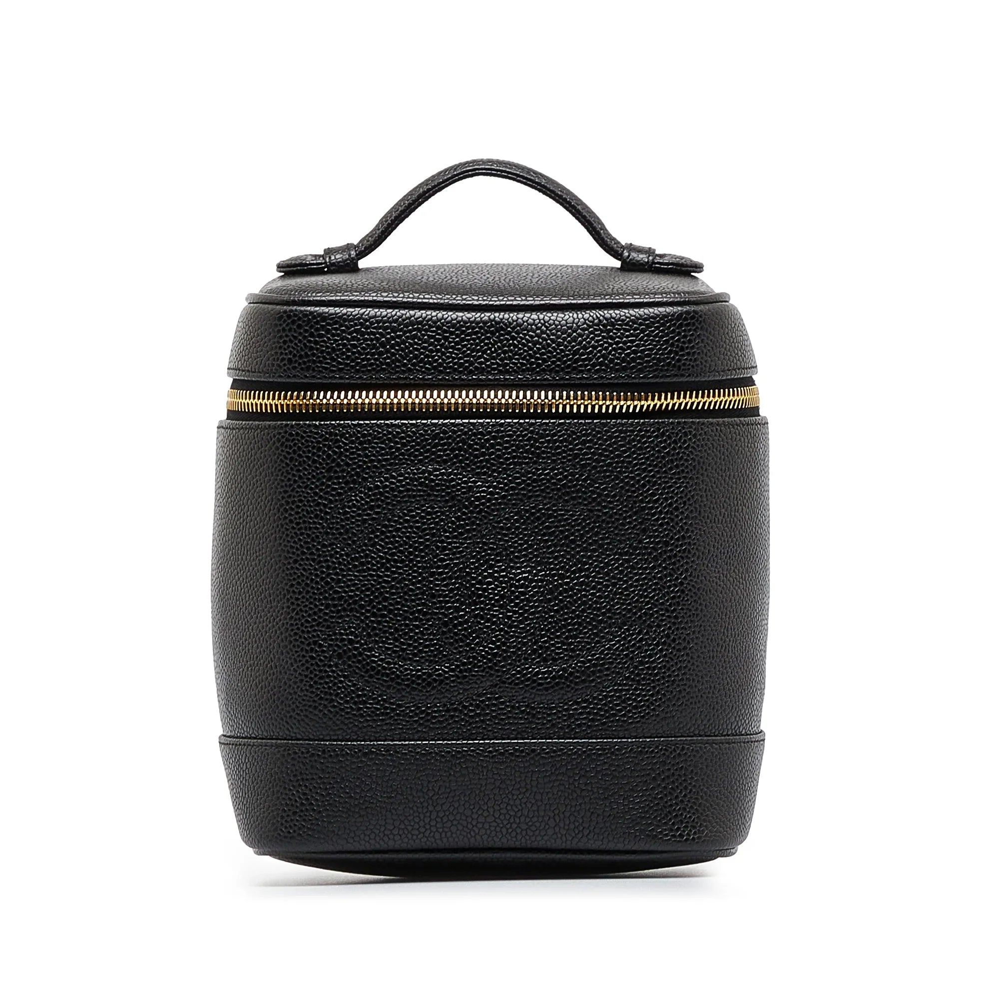 Pre-Owned Authenticated Chanel CC Caviar Vanity Bag Leather Dark Unisex (Good)