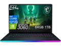 MSI GE76 Raider 17.3" 144Hz ( 12th Gen 14-Core i9-12900H, 64GB DDR5 RAM, 1TB SSD, GeForce RTX 3060) FHD Thin Bezel Gaming Laptop, RGB Backlit, Thunderbolt 4, Webcam, Win 11 Home, Titanium Blue