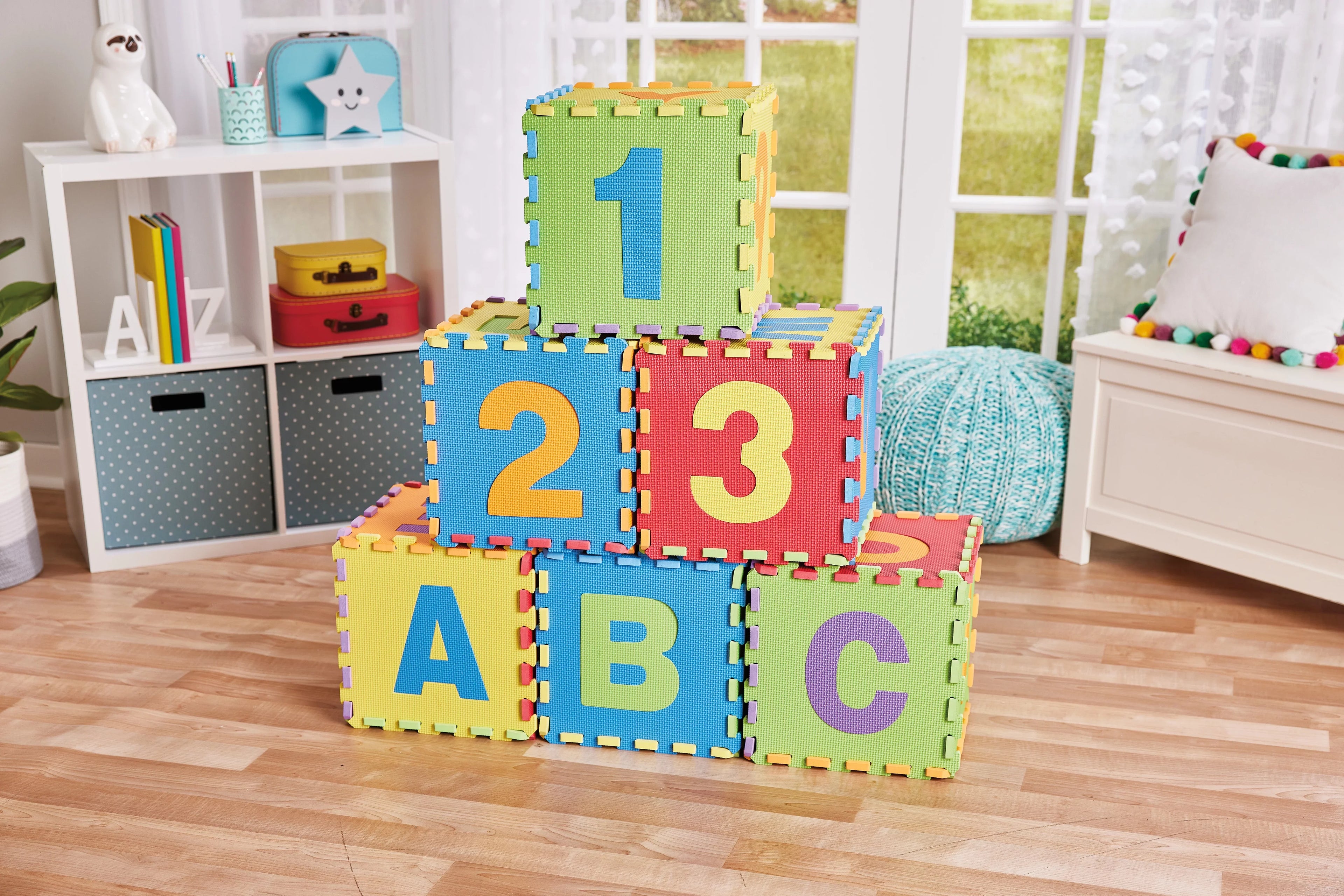 Kidoozie ABC & 123 Puzzle Playmat, Foam Playmat with Storage Bag for Toddler or Preschooler, Ages 12m+