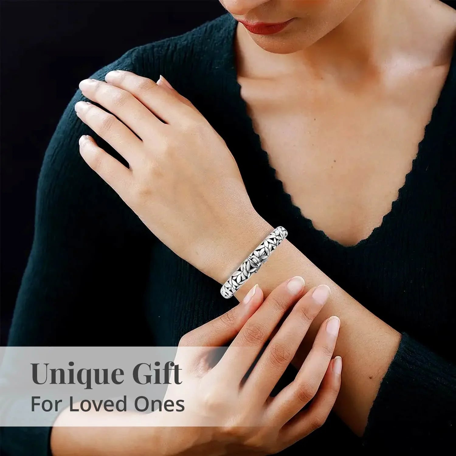 Shop LC BALI LEGACY 925 Sterling Silver Bangle Cuff Bracelet Jewelry Size 8" 38.70 Grams Birthday Mothers Day Gifts for Mom