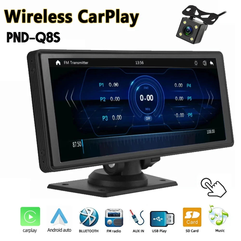 Polarlander Wireless Carplay Car Stereo GPS Navigation, 9.3 Inch Touch Car Play Screen Audio Car Radio Receiver with Android Auto, Bluetooth,Backup Camera, Recorder AUX, TF, Multimedia Player
