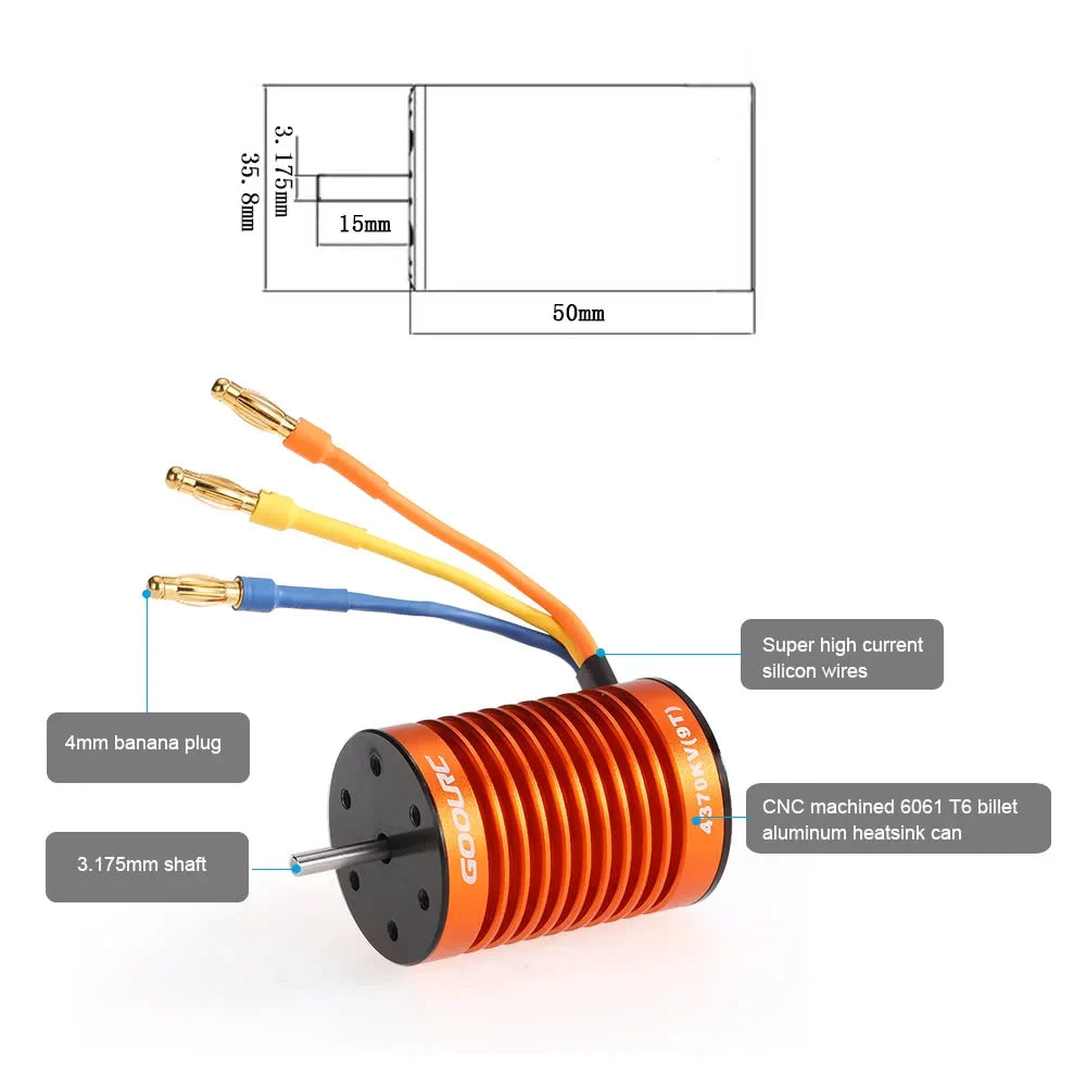 GoolRC Accessory,Set 110 Combo F540 4370KV Car 4370KV Motor 45A ESC Waterproof Rookin 1/10 Remote Car
