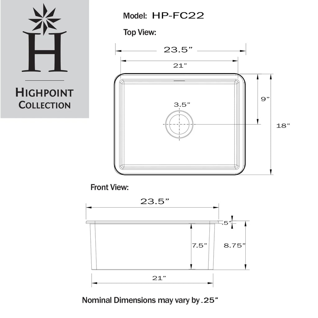 Higoint Collection Dualmount Fireclay Kitchen Sink