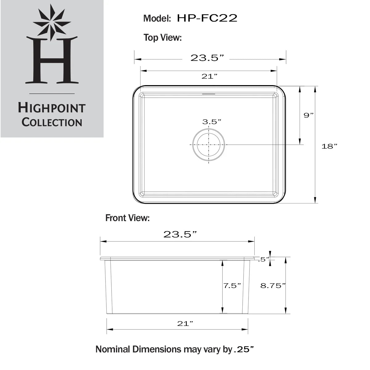 Higoint Collection Dualmount Fireclay Kitchen Sink