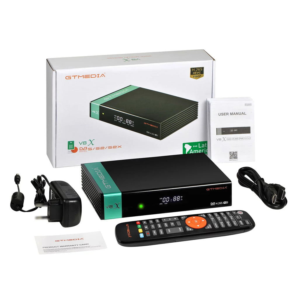 GTMEDIA V8X LA DVB-S/S2X Signal Receiver MU3 IKS Set Box SCART OUT CA Card Slot Built-in WiFi H.265 Digital TV Receptor