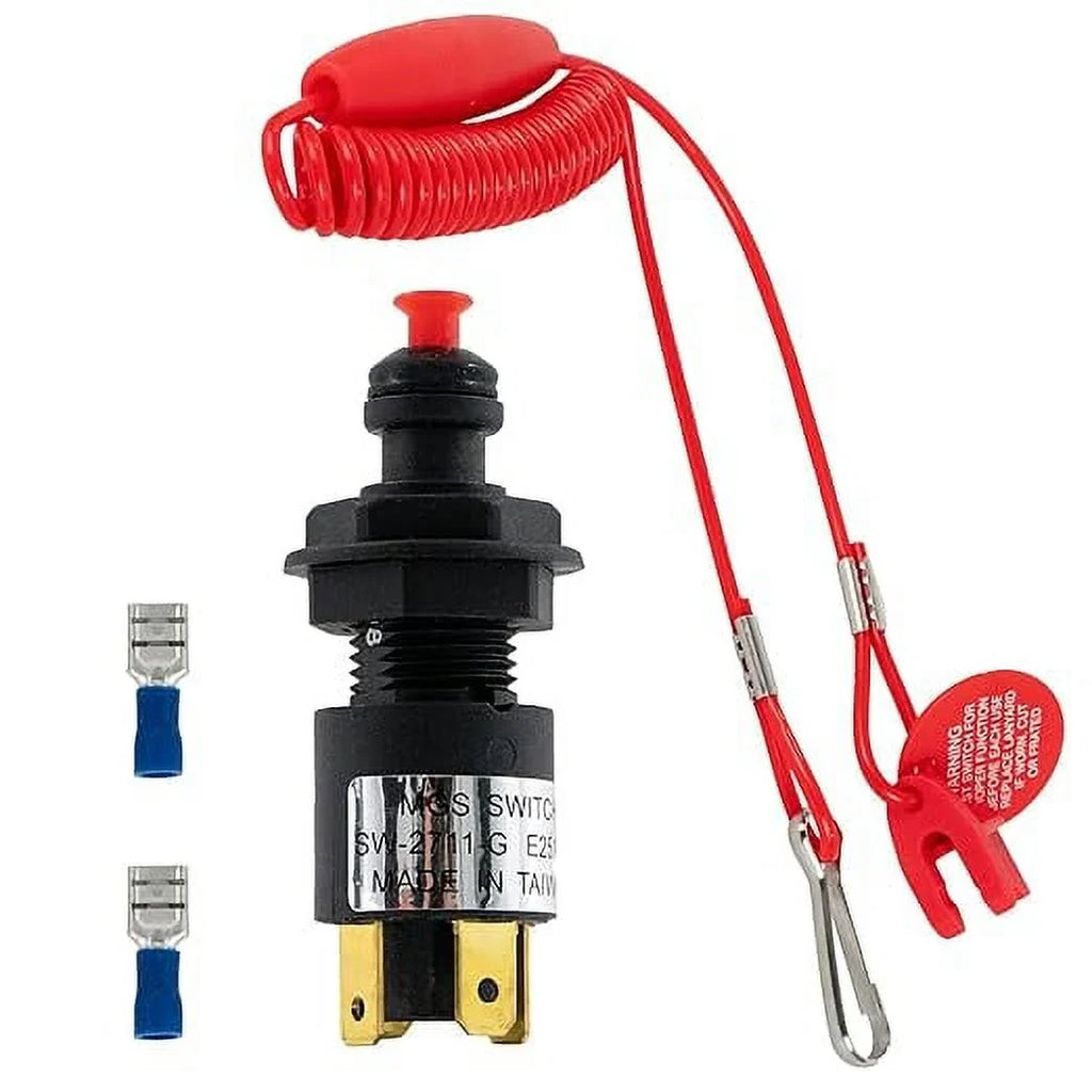Five Oceans Marine Universal Emergency Cut-Off Switch, Kill Switch, Engine Shut-Off Switch 12VDC, Coil Extendable Lanyard, Snap Hook and Red Buoy, for Jet Ski, Inflatable Boats, ATVs - FO1518