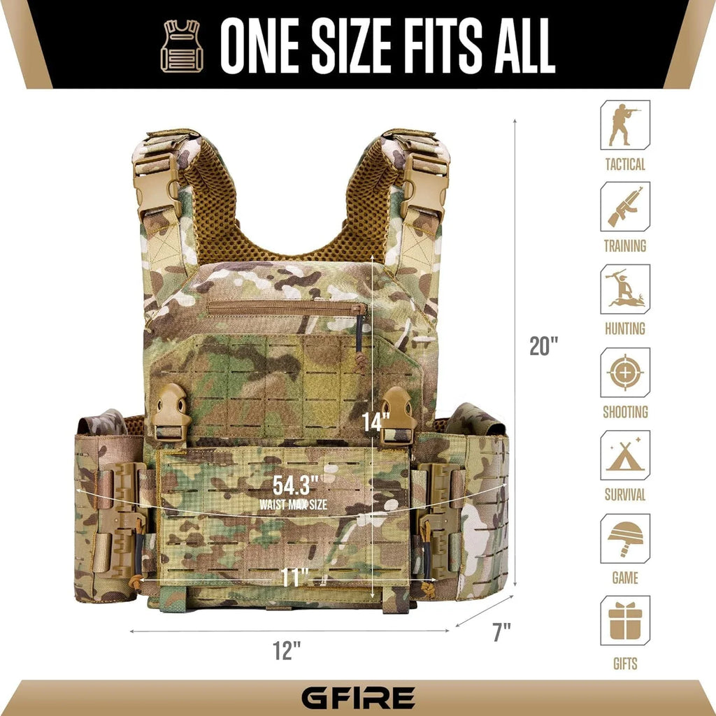 Quick Release Load Vest Adjustable Breathable Mass Vest for Hunting/Training/Game