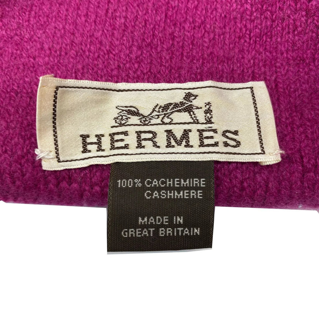 Pre-Owned HERMES Hermes ECHARPE INFINI snood muffler cashmere ladies purple pink rose dark (Good)