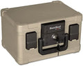Fire And Waterproof Chest, 0.15 Cu. Ft., 12 1/5W X 9 4/5D X 7 3/10H, Taupe