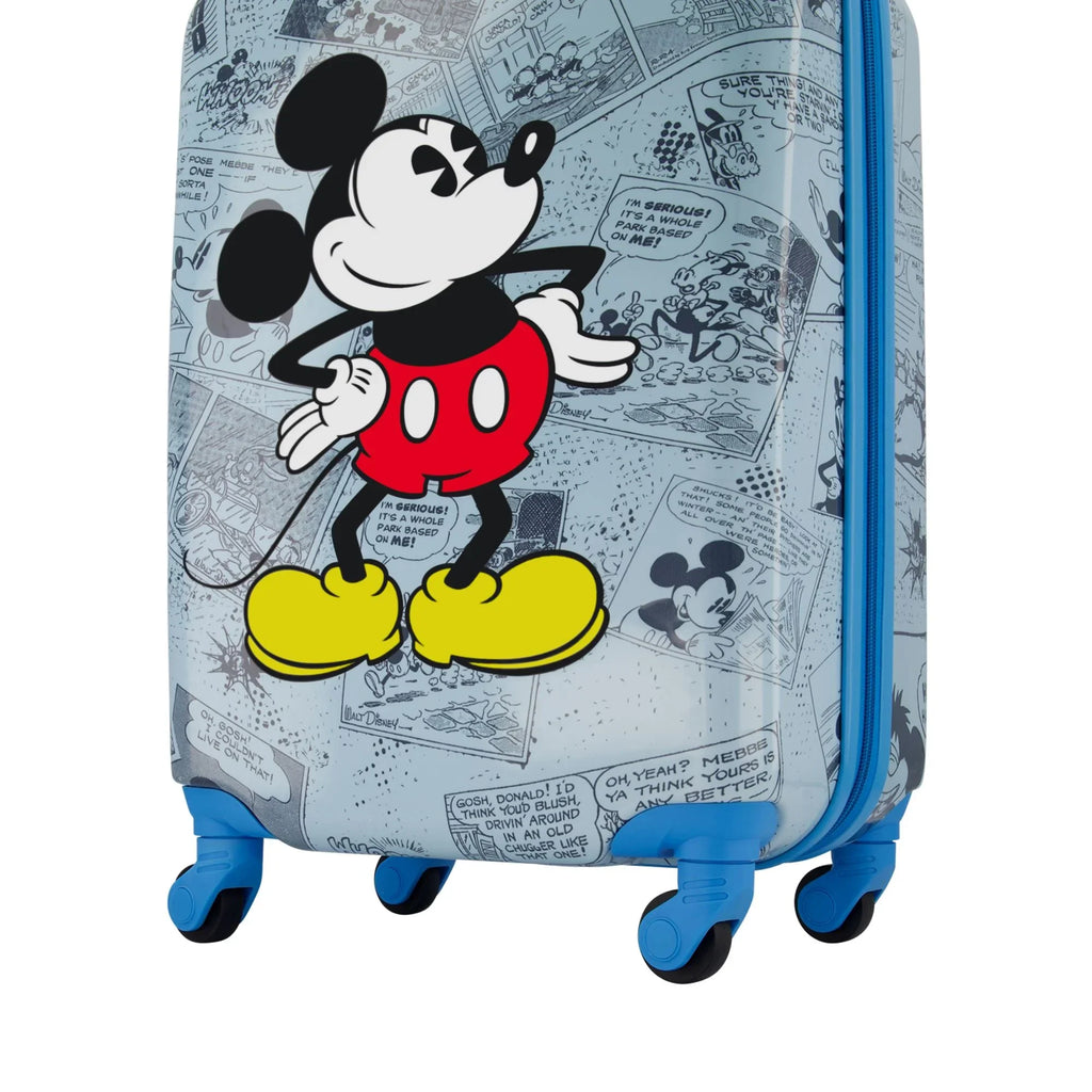 Disney Mickey Mouse 21 Inch Kids Rolling Luggage, Hardshell Carry On Suitcase with Spinner Wheels, Blue